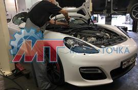 Замена передних амортизаторов на Porsche Panamera