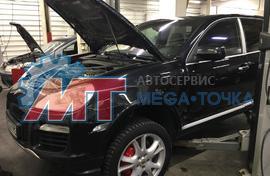 Замена приводных ремней и ремонт пневмоподвески на Porsche Cayenne